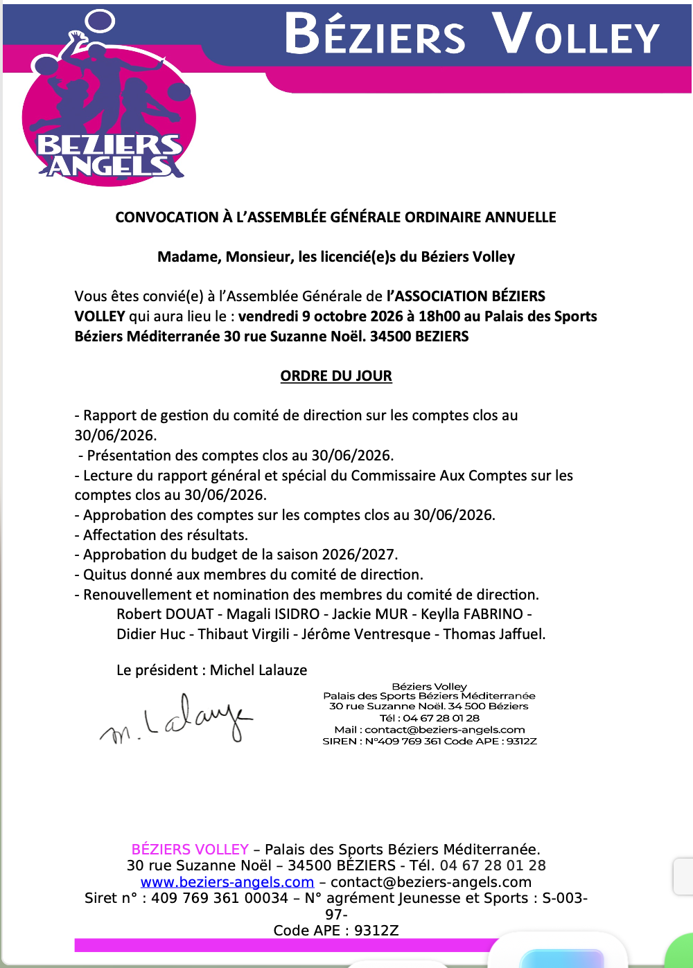 ASSEMBLÉE GÉNÉRALE I VENDREDI 9 OCTOBRE À 18H